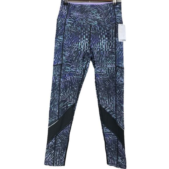New Marika Cambria Reversible Legging Balanced Life Black Navy Floral Print S - Picture 1 of 4